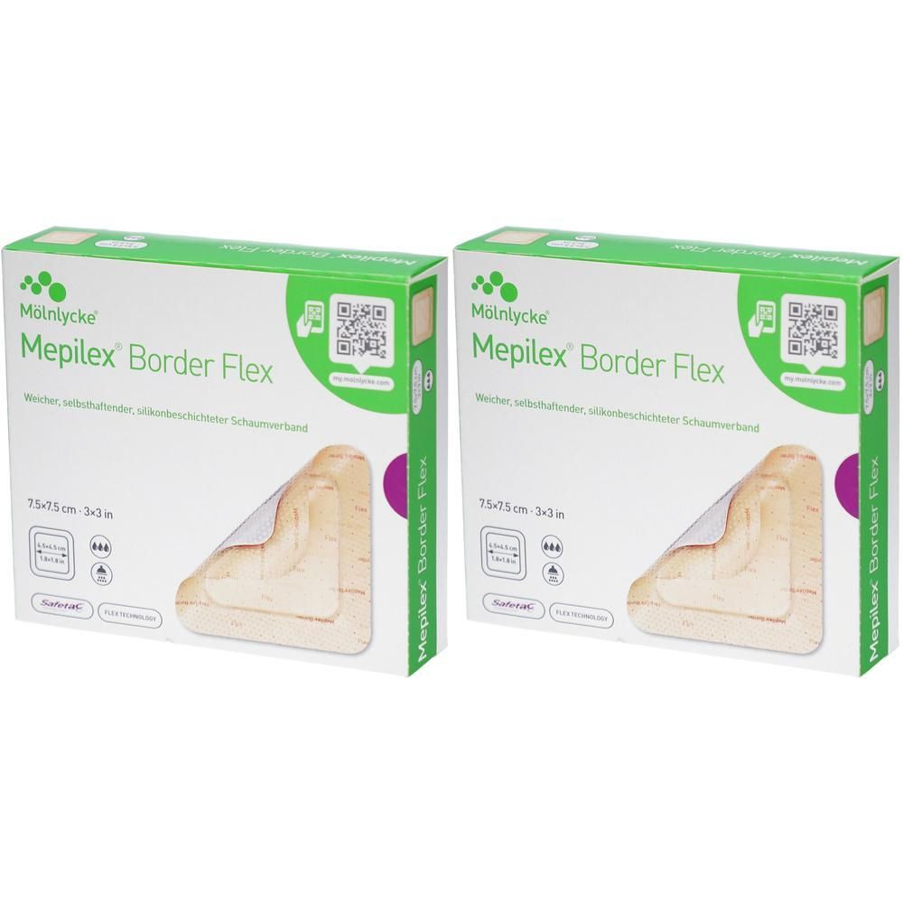 Mepilex Border Flex Schaumverb.haft.7,5x7,5 cm 2x 2x10 St Verband