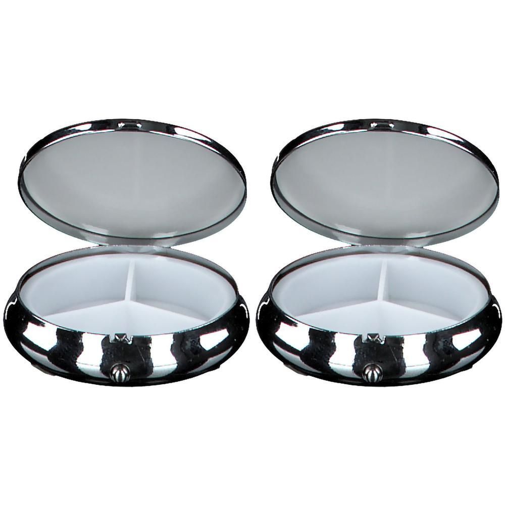 Pillendose rund Hologram 3 Fächer sortiert 2x 2x1 St