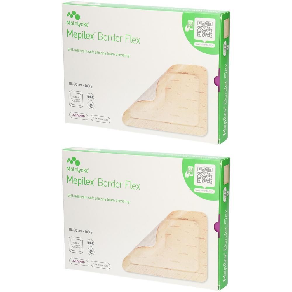 Mepilex Border Flex Schaumverb.haft.15x20 cm 2x 2x10 St Verband