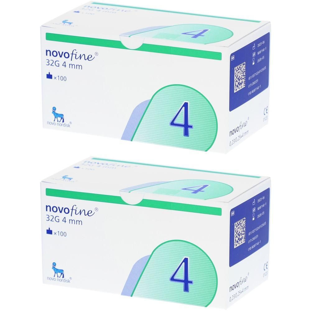 Novofine Nadeln 32 G 4 mm 2x 2x100 St Kanüle
