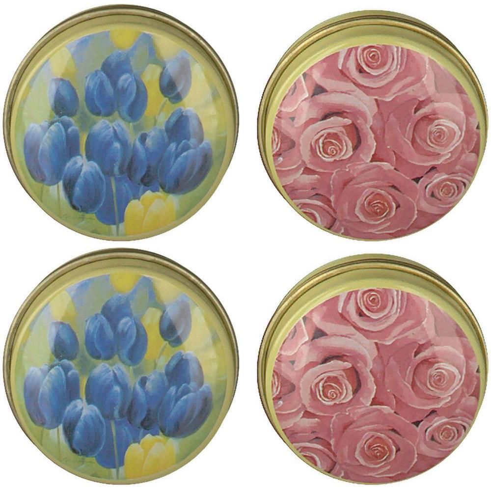 Pillendose rund Blumen Motiv 2x 2x1 St