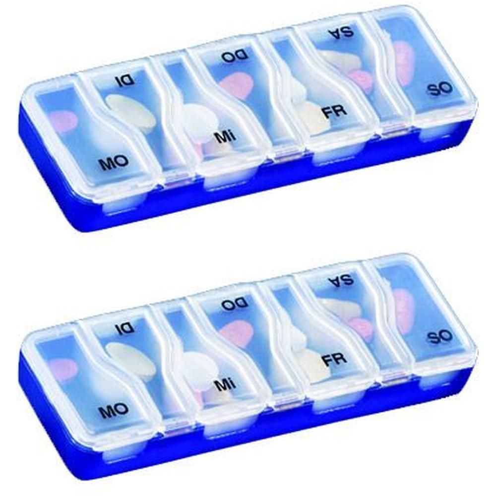 Medi 7 uno Medikamentendosierer für Tage blau 2x 2x1 St