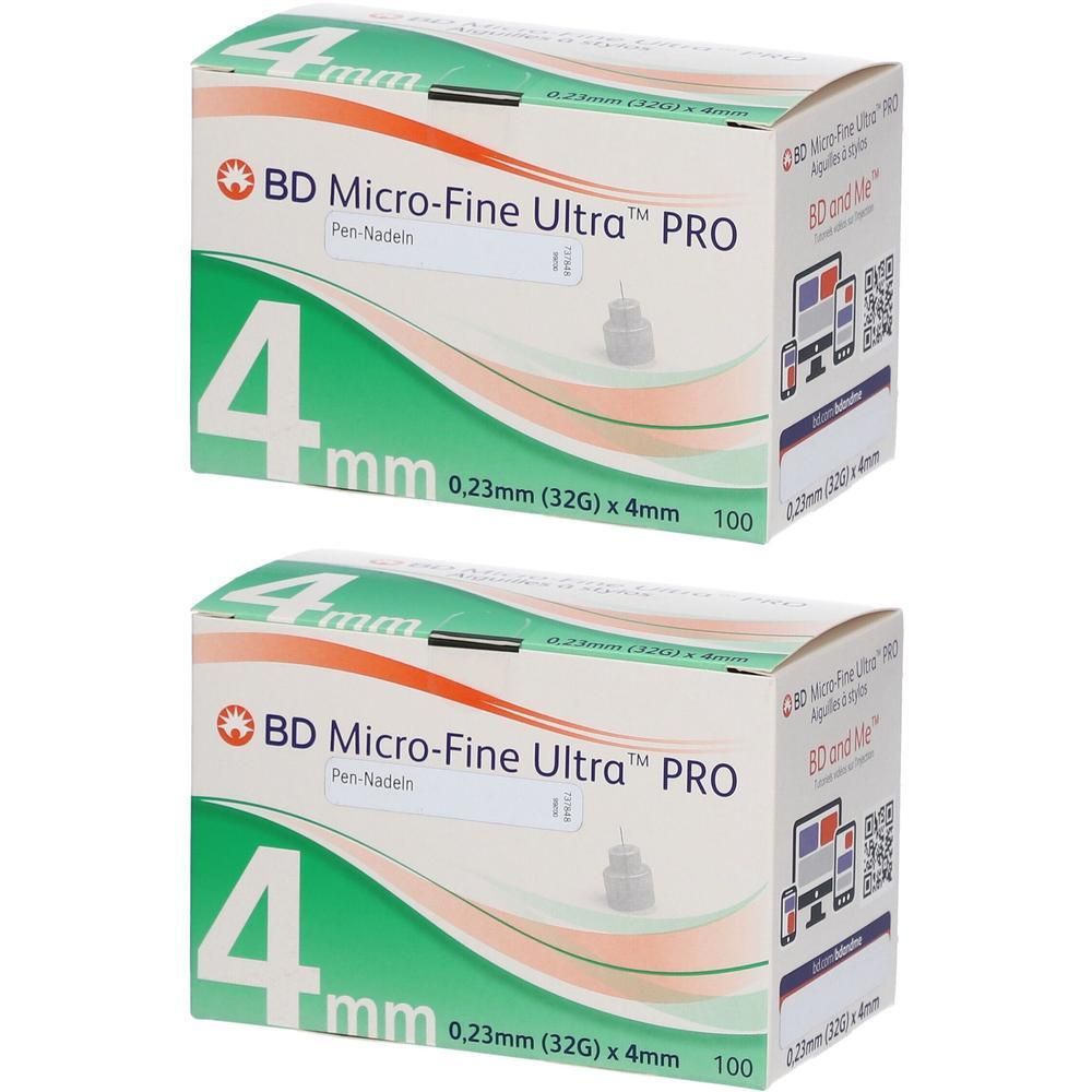 BD Micro-Fine Ultra Pro Pen-Nadeln 0,23x4 mm 32 G 2x 2x100 St Kanüle