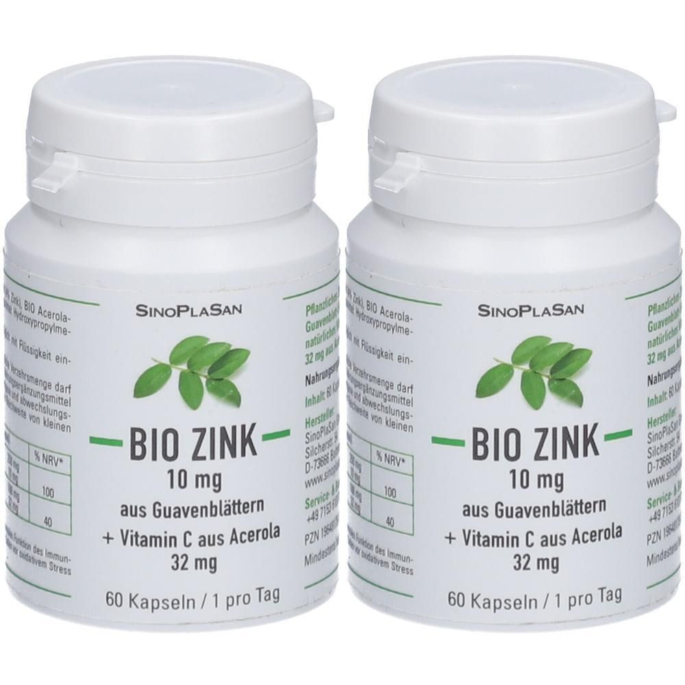 BIO Zink 10 mg aus Guavenblatt mit Bio Vit.C HKP 2x 2x60 St Hartkapseln