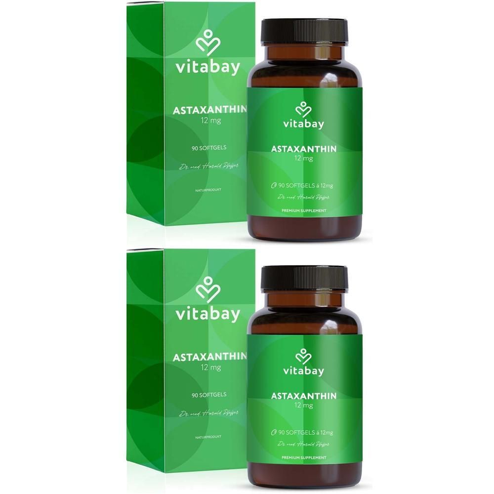 Astaxanthin 12 mg Softgel-Kapseln Mikroalge vegan 2x 2x90 St Kapseln