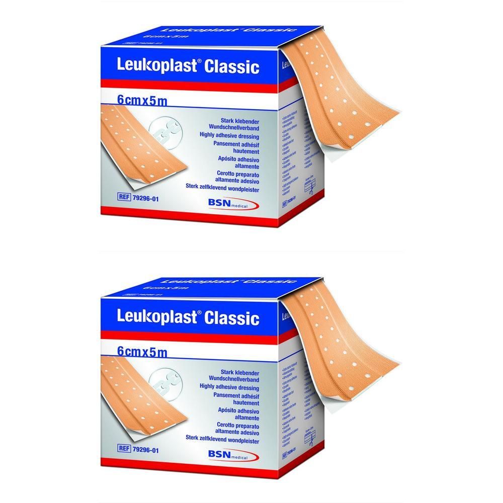 Leukoplast Classic Pflaster 6 cmx5 m Rolle 2x 2x1 St