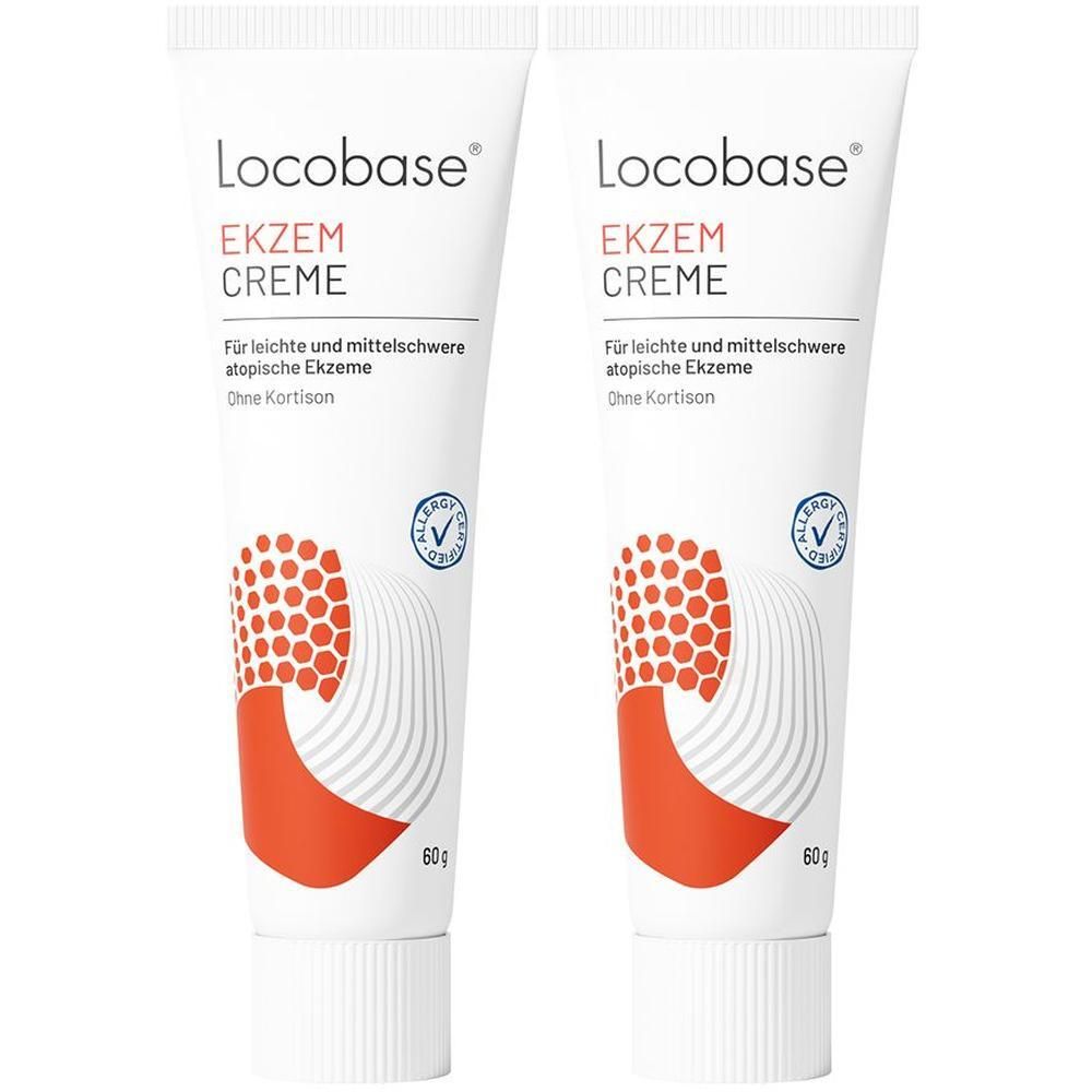 Zwei Tuben Locobase Ekzem Creme, je 60g.
