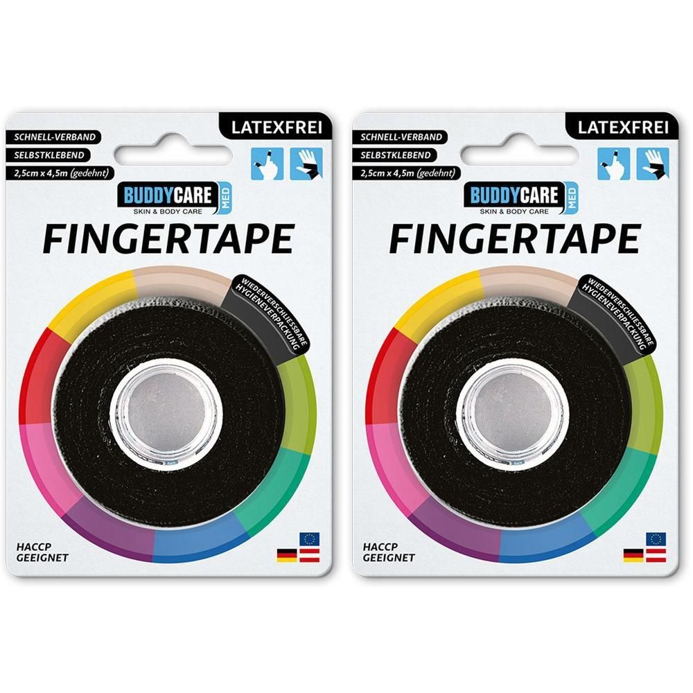 Fingertape latexfrei Buddycare MED schwarz 2x 2x1 St