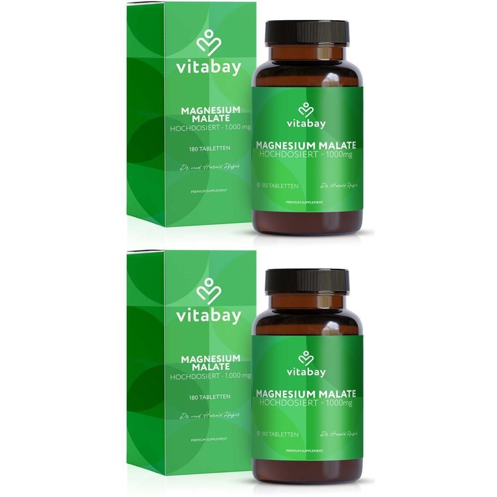 Magnesium Malate 1000 mg vegan hochdosiert Tabl. 2x 2x180 St Tabletten