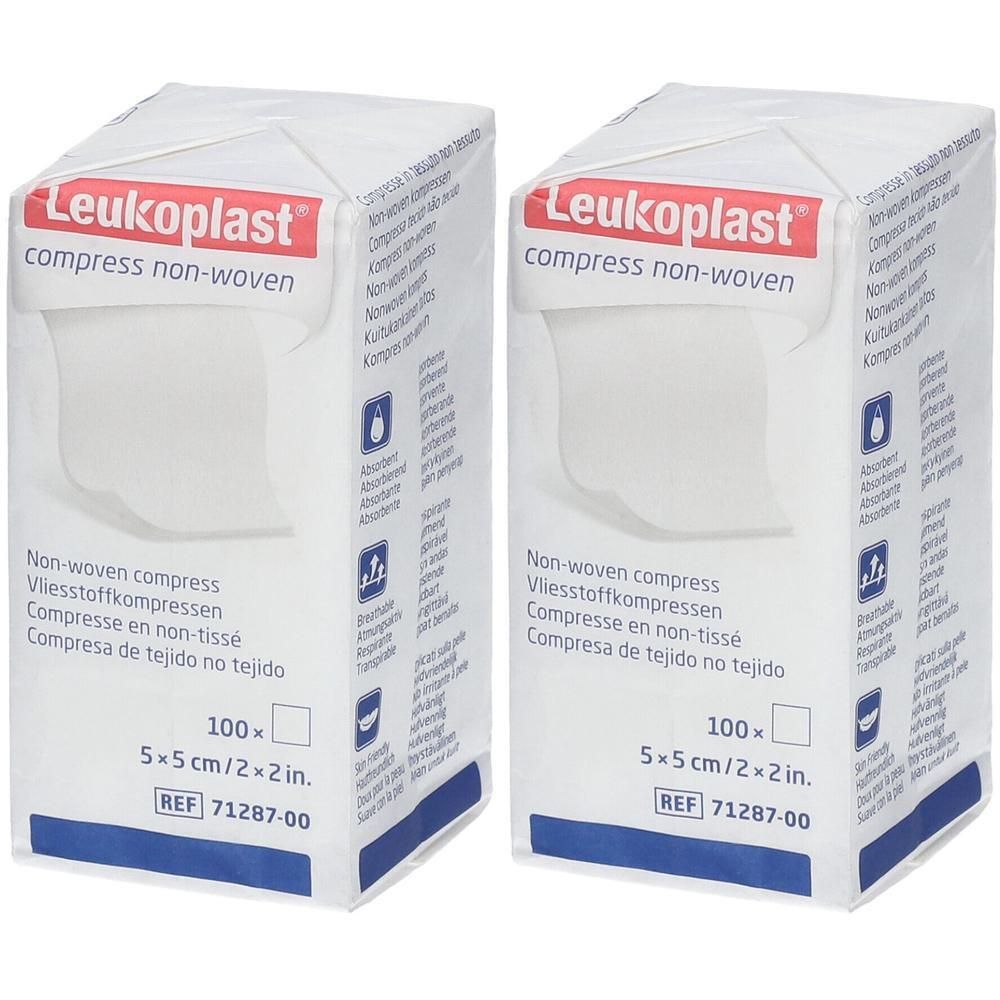 Leukoplast compress non-woven 5x5cm unste.4f 2x 2x100 St Kompressen