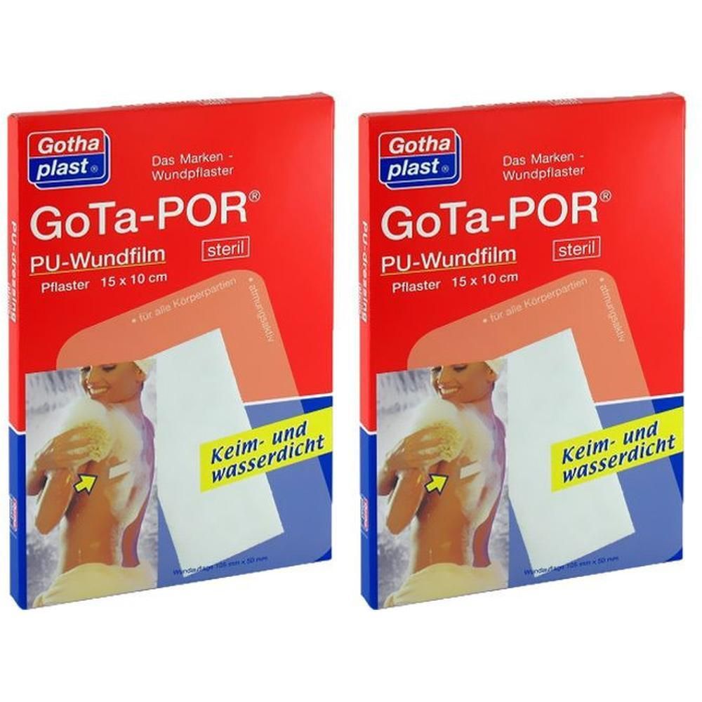 Gota-Por PU Wundfilm 15x10 cm steril Pflaster 2x 2x1 St