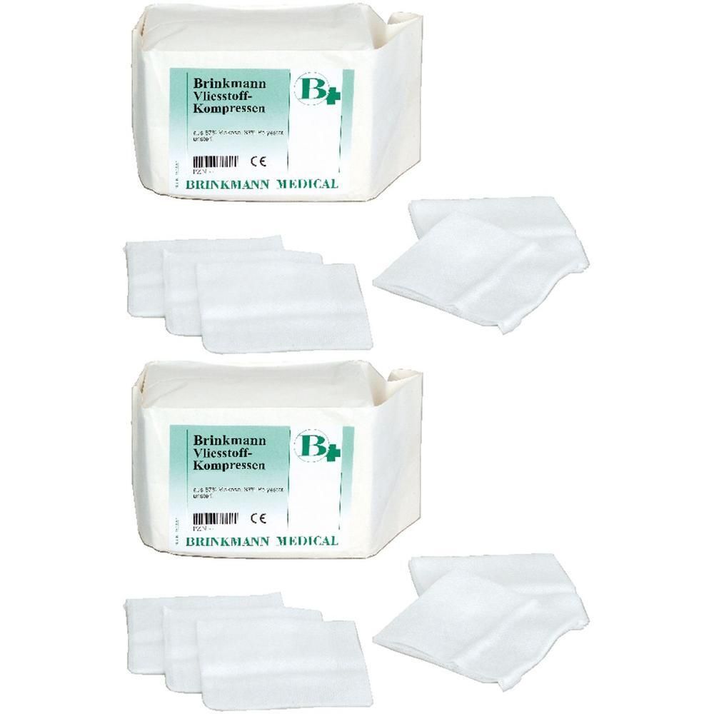 Vliesstoff-Kompressen unsteril 10x10 cm 4fach 2x 2x100 St Kompressen