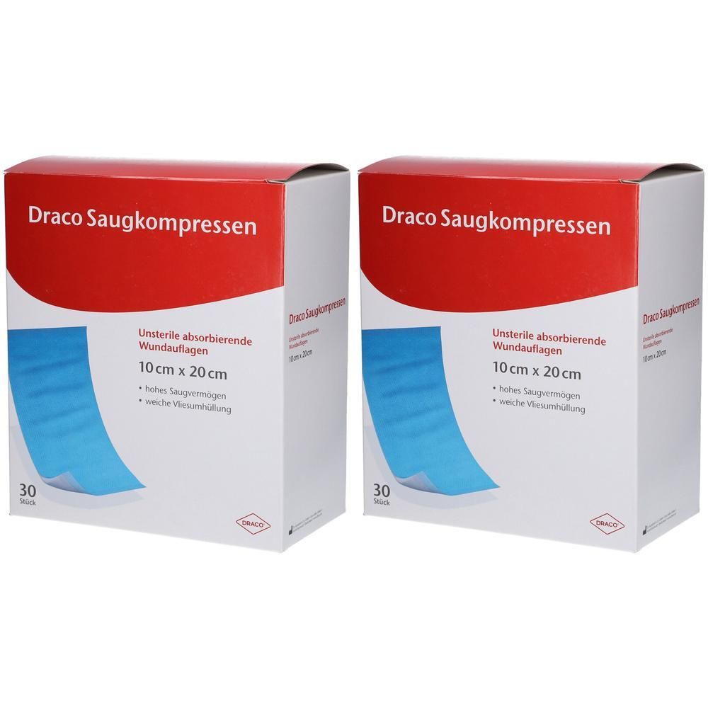 Saugkompressen unsteril 10x20 cm Draco 2x 2x30 St Kompressen