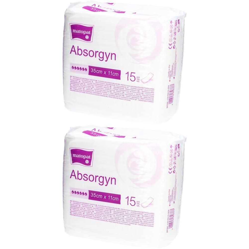 Absorgyn Rechteckvorlage 11x35 cm unsteril 2x 2x15 St