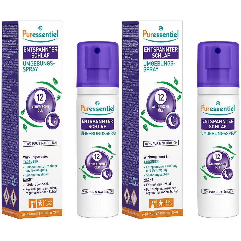 Puressentiel entspannter Schlaf Umgebungsspray 2x 2x75 ml Spray