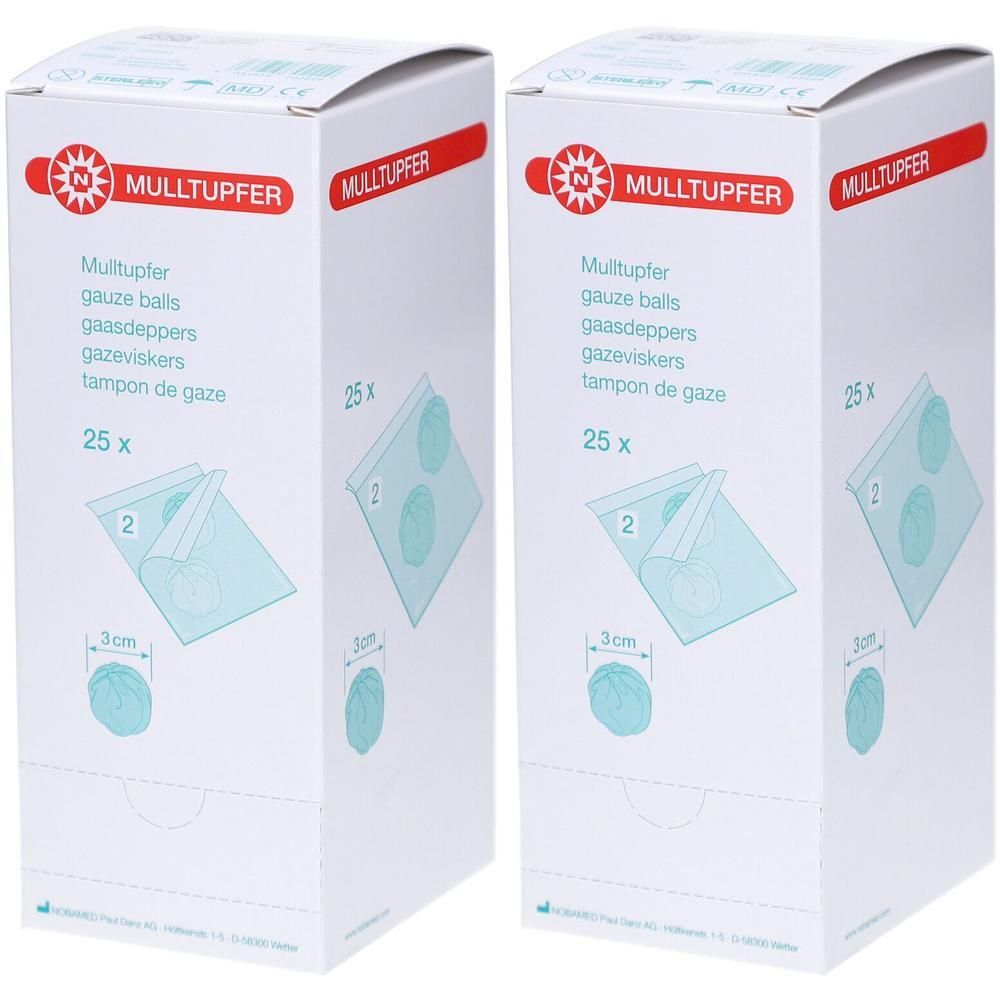 MULLTUPFER-steril Drm.3,0 cm P2 2x 2x25x2 St Tupfer