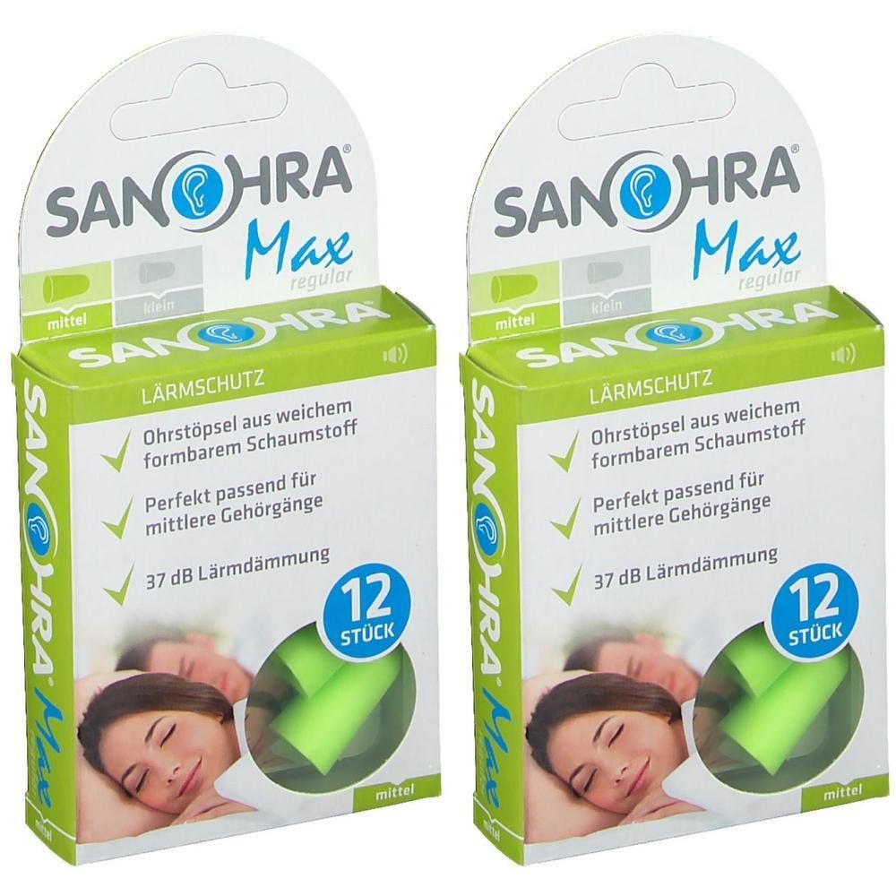 Sanohra max Gehörschutzstöpsel f.Erwachsene 2x 2x12 St
