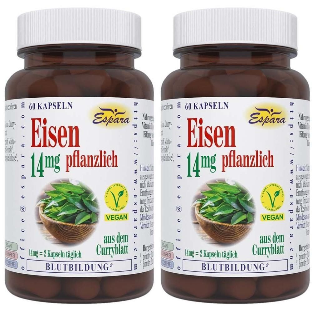 Eisen 14 mg pflanzlich Kapseln 2x 2x60 St