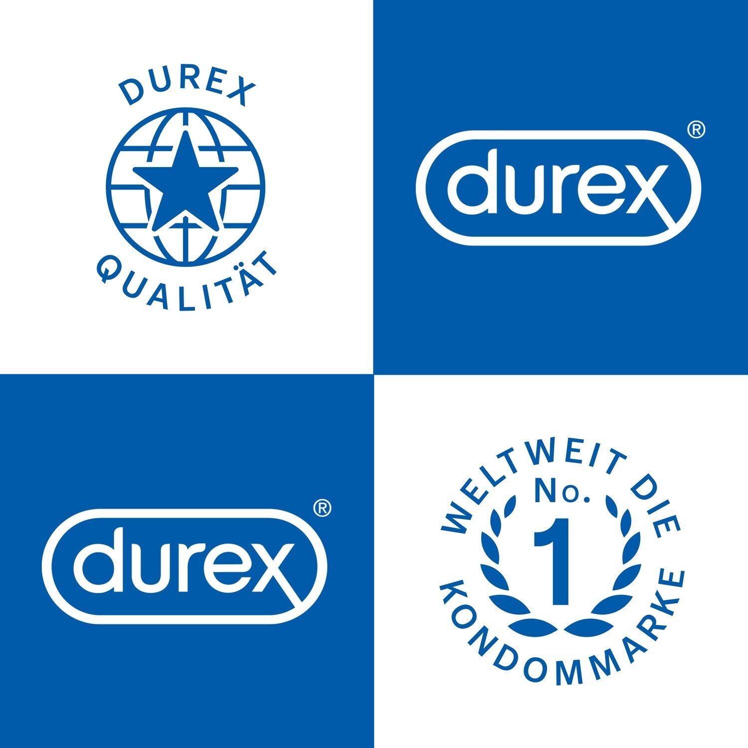 Logos: durex Qualität, durex, durex, Weltweit Nr. 1 Kondommarke.