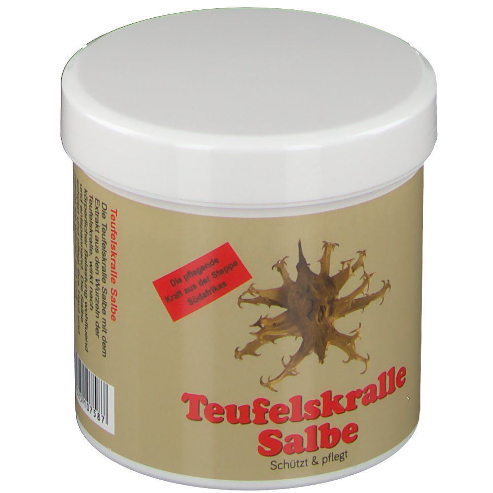 Weißer Tiegel mit weißem Deckel. Auf dem Etikett: Produktname, Logo, roter Aufkleber, Barcode.