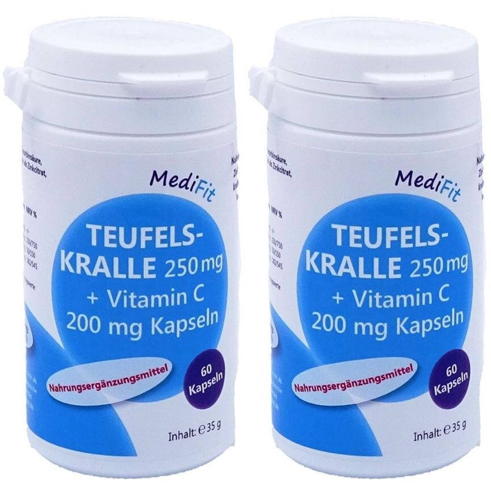 Teufelskralle 250 mg+Vitamin C 200 mg Kapseln 2x 2x60 St