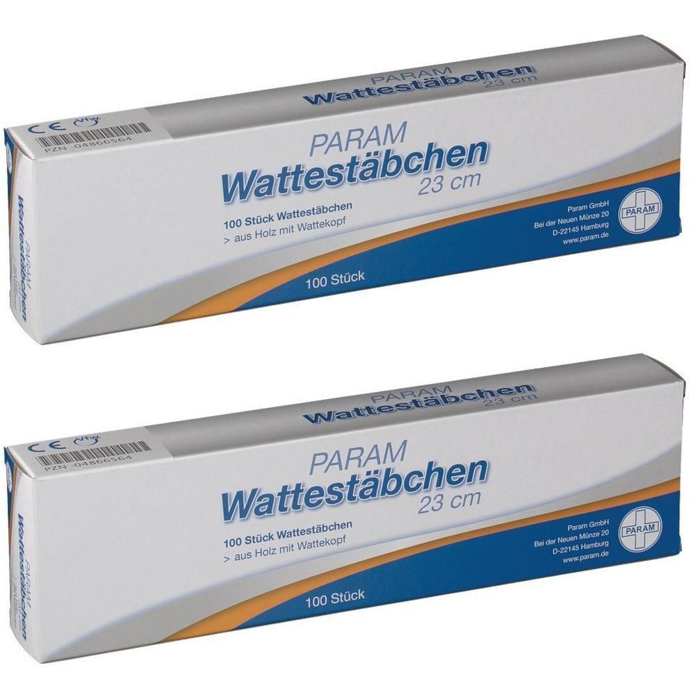 Wattestab m.Wattekopf 23 cm 2x 2x100 St Stäbchen