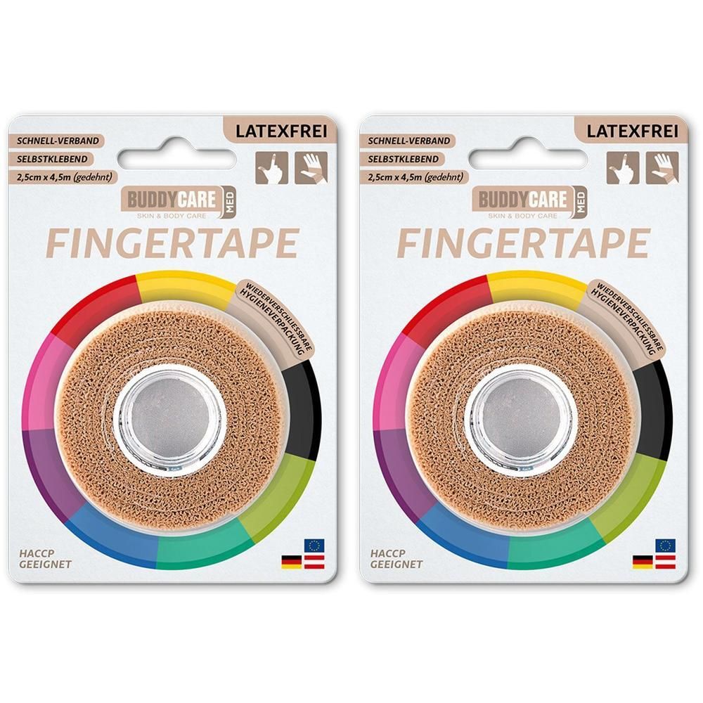 Fingertape latexfrei Buddycare MED hautfarben 2x 2x1 St