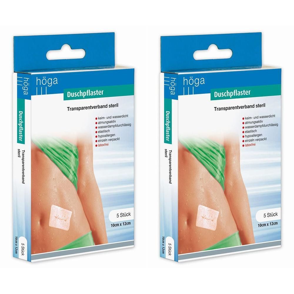 Duschpflaster 10x12 cm Transparentverband steril 2x 2x5 St Pflaster