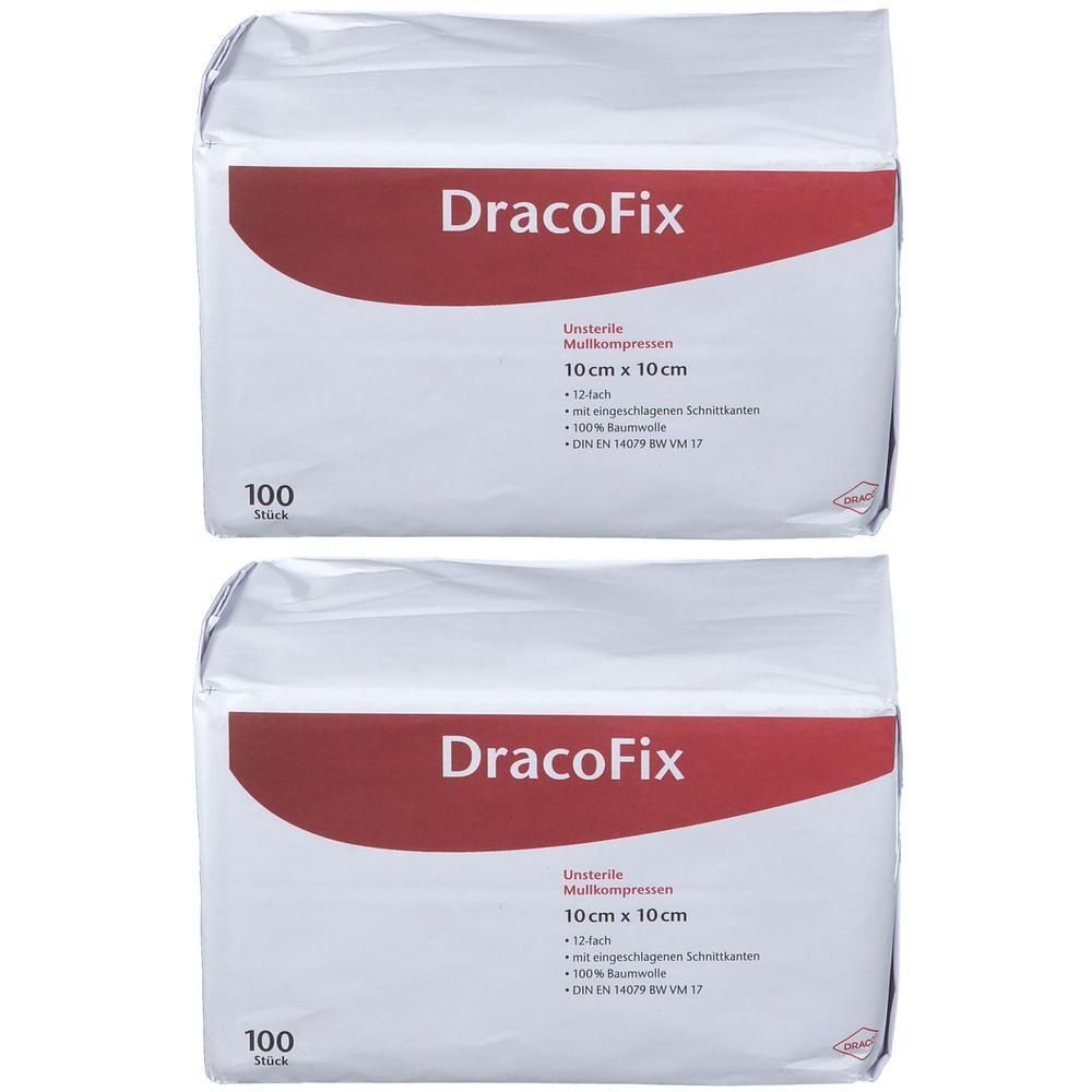 Dracofix OP-Kompressen 10x10 cm unsteril 12fach 2x 2x100 St Kompressen