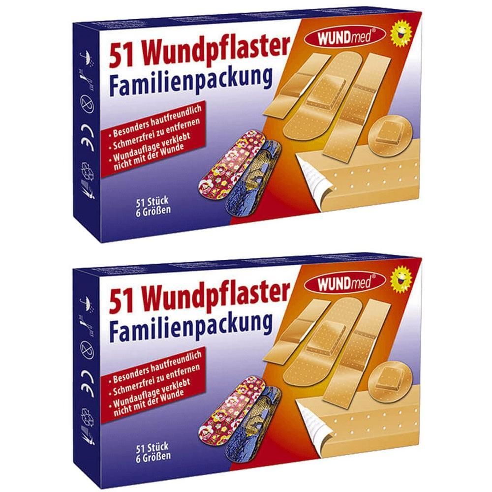 Wundpflaster Familienpackung 6 Größen 2x 2x51 St Pflaster