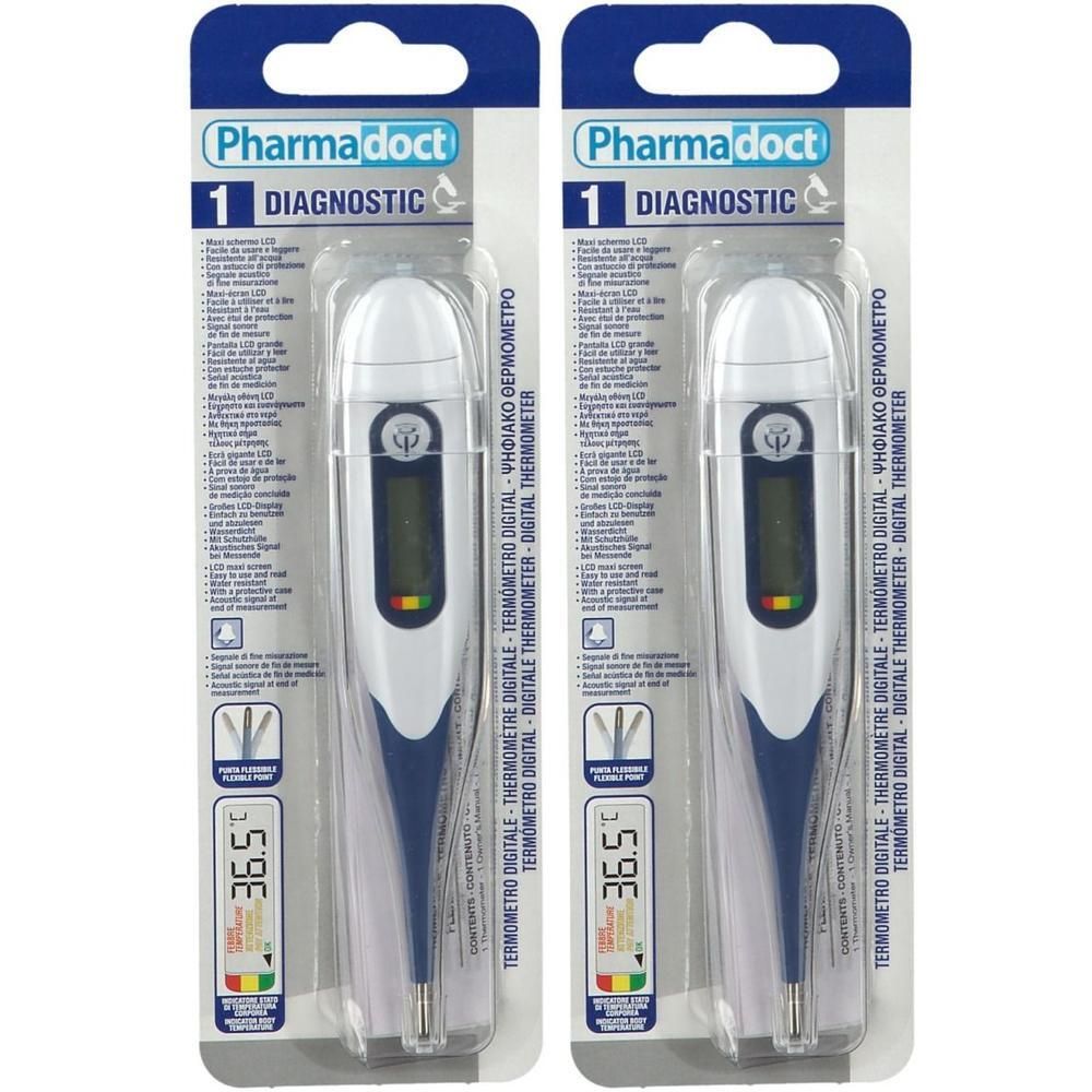 Fieberthermometer digital mit flexibler Spitze 2x 2x1 St