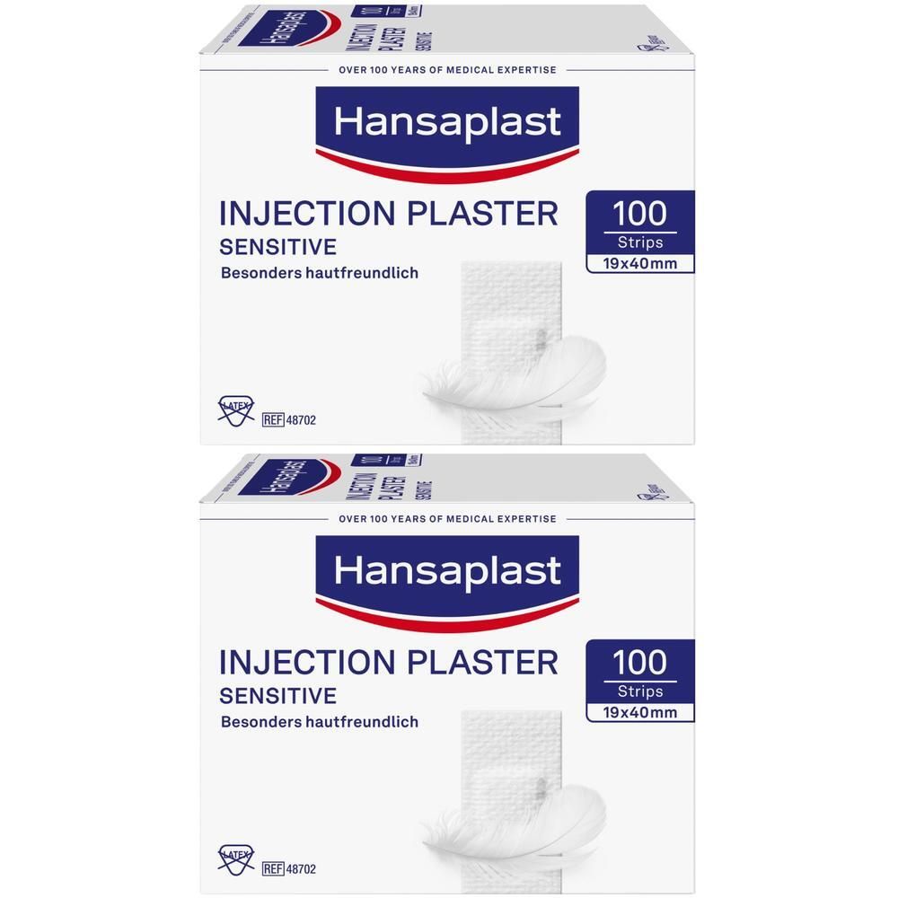 Hansaplast Sensitive Injektionspflaster 1,9x4 cm 2x 2x100 St Pflaster