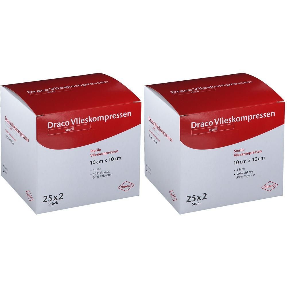Vliesstoff-Kompressen steril 10x10 cm 4fach 2x 2x25x2 St Kompressen