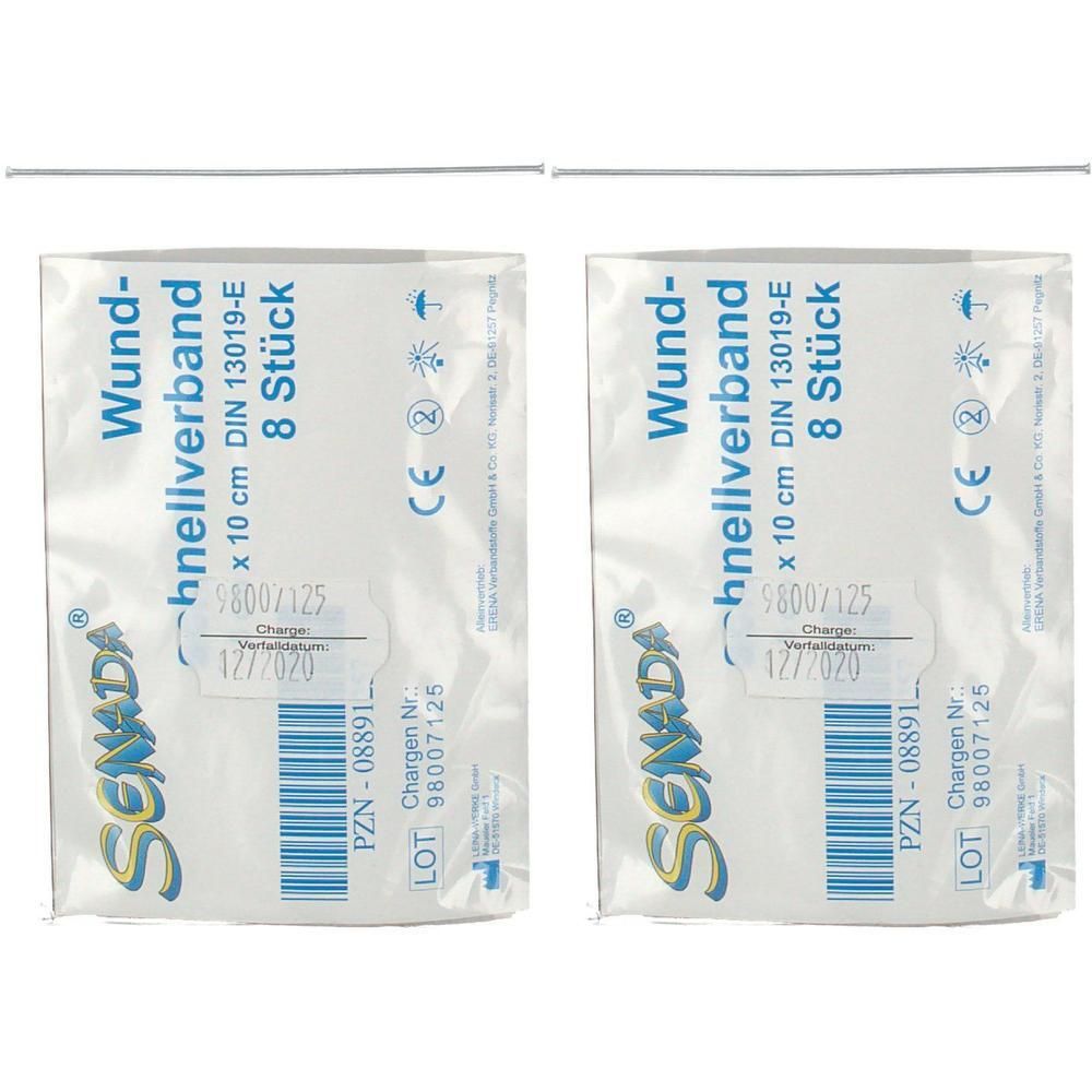 Senada Wundschnellverband 6x10 cm 2x 2x8 St Verband