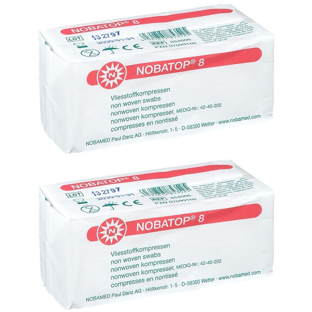 Nobatop 8 Kompressen 5x5 cm unsteril 2x 2x100 St