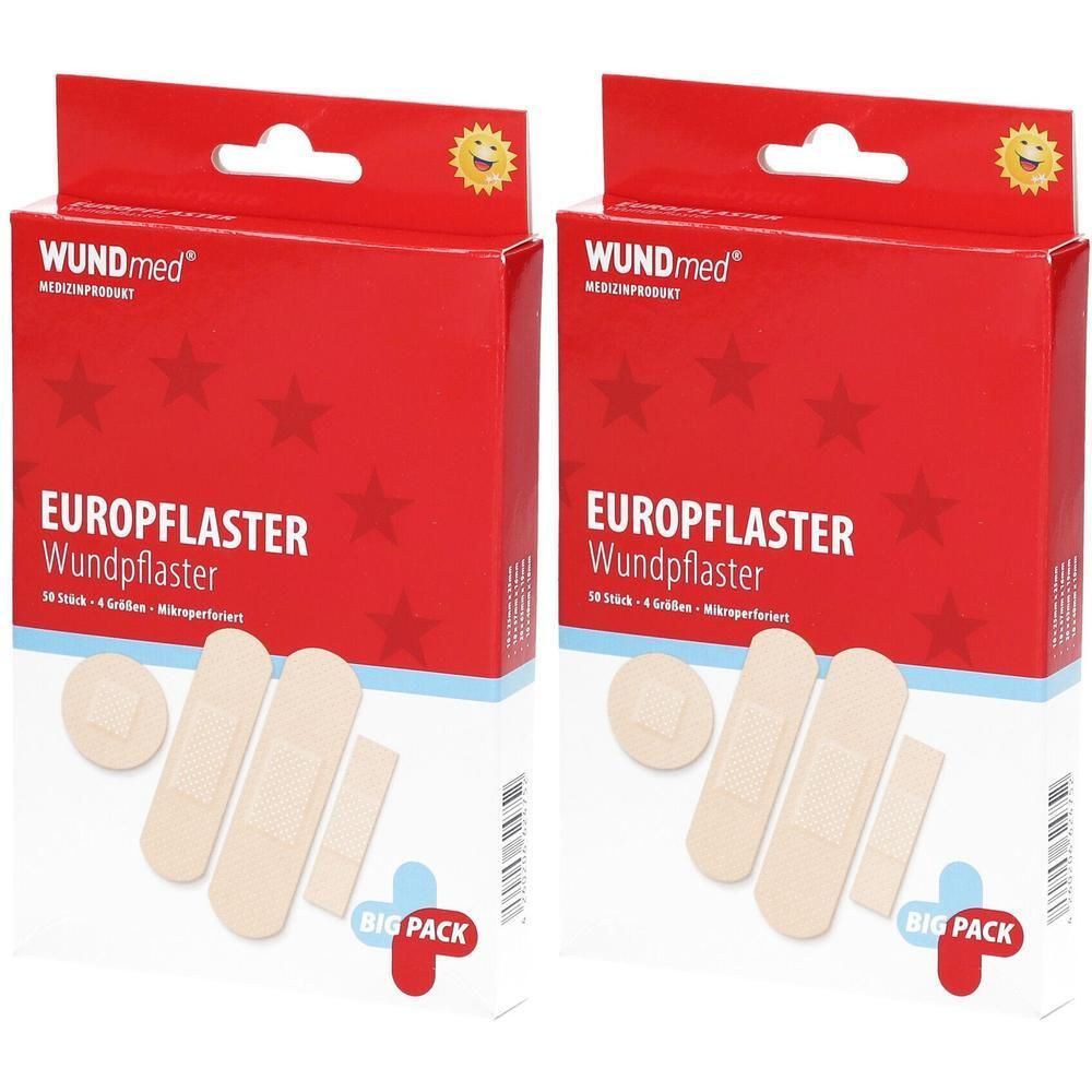 Wundpflaster luftdurchlässig+wasserfest 4 Größen 2x 2x50 St Pflaster
