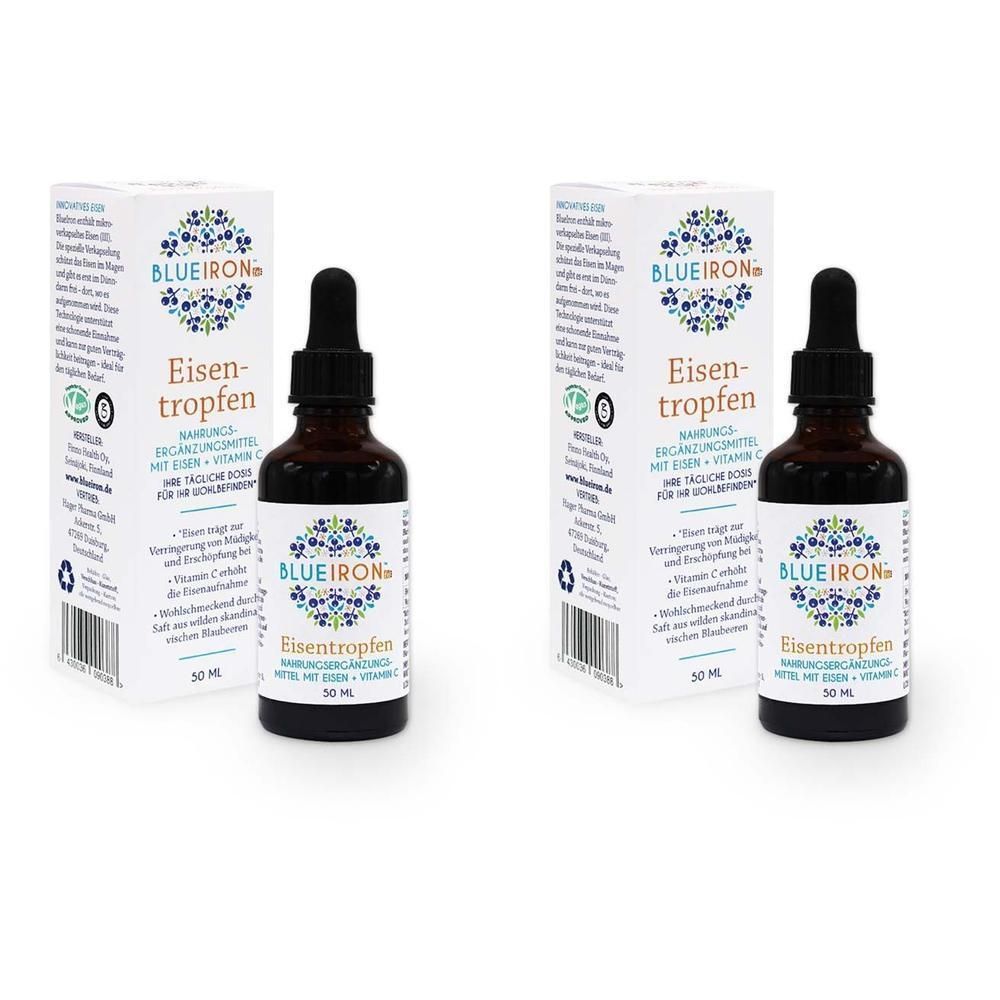 Blueiron Eisentropfen+Vitamin C 2x 2x50 ml Tropfen