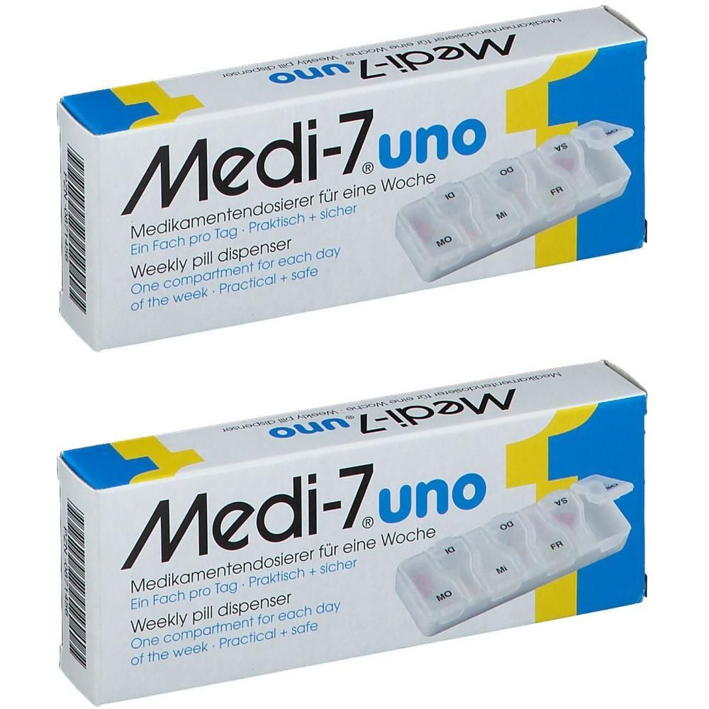 Medi 7 uno Medikamentendosierer für Tage weiß 2x 2x1 St