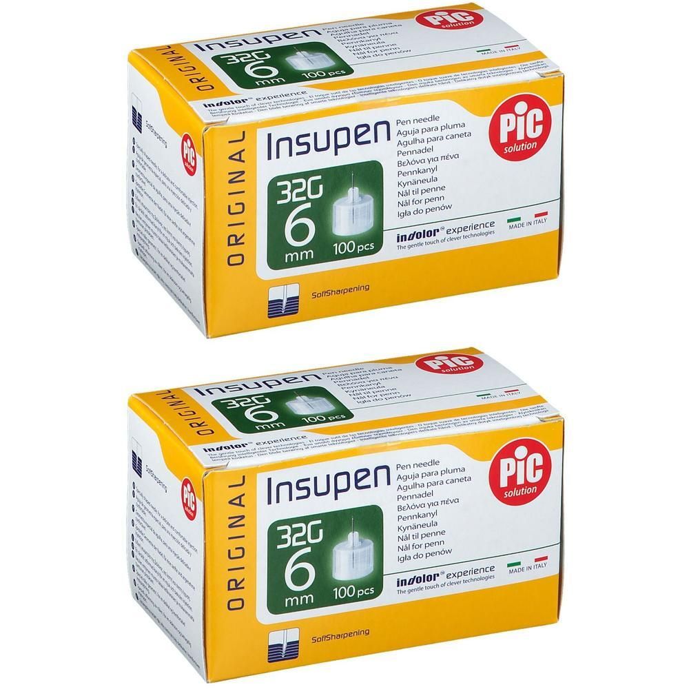 Insupen Pen-Nadeln Original 32 G 0,23x6 mm 2x 2x100 St Kanüle