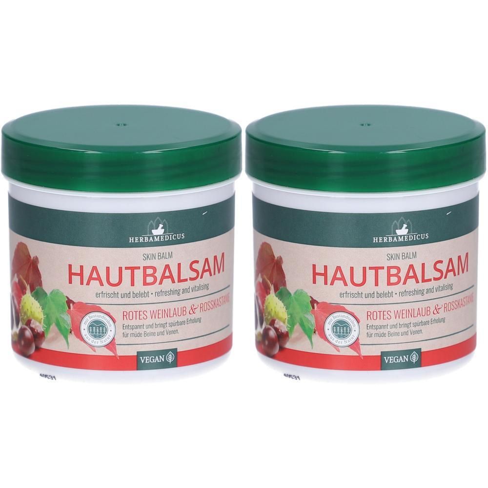 Rotes Weinlaub & Rosskastanie Hautbals.Herbamedic. 2x 2x250 ml Balsam