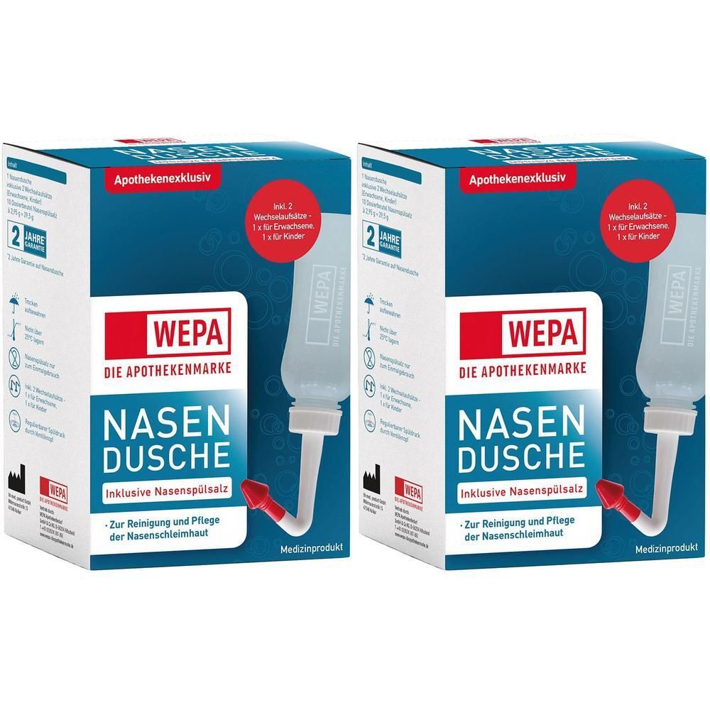 Wepa Nasendusche mit 10x2,95 g Nasenspülsalz 2x 2x1 St