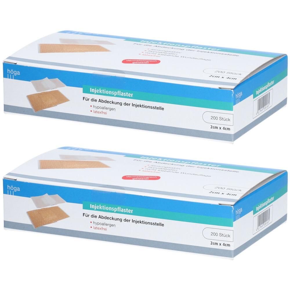 Injektionspflaster hypoallergen 2x4 cm 2x 2x200 St Pflaster