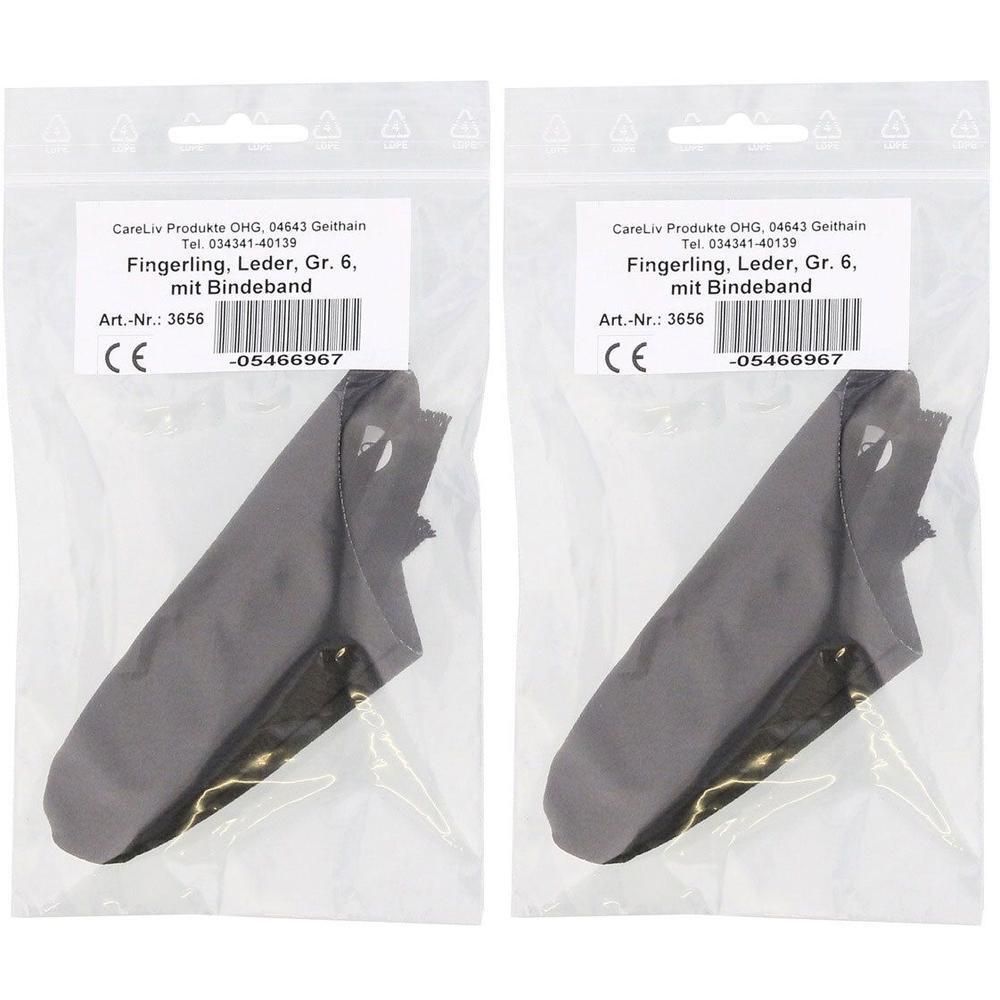 Fingerling Leder Gr.6 mit Bindeband 2x 2x1 St Bandage(s)