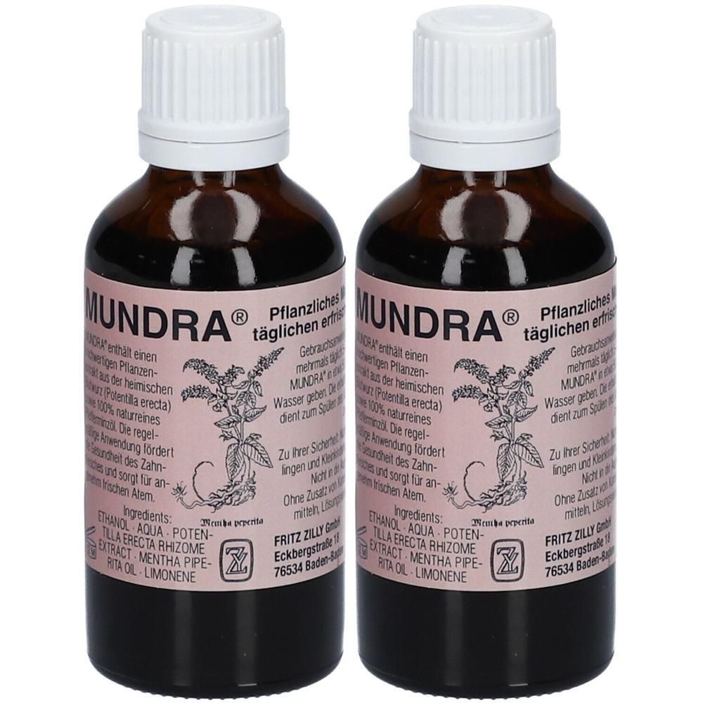 Mundra pflanzliches Mundpflegeprodukt Lösung 2x 2x50 ml