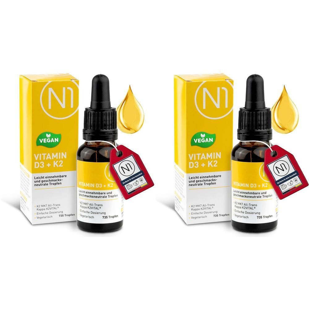 N1 Vitamin D3+K2 Tropfen 2x 2x20 ml