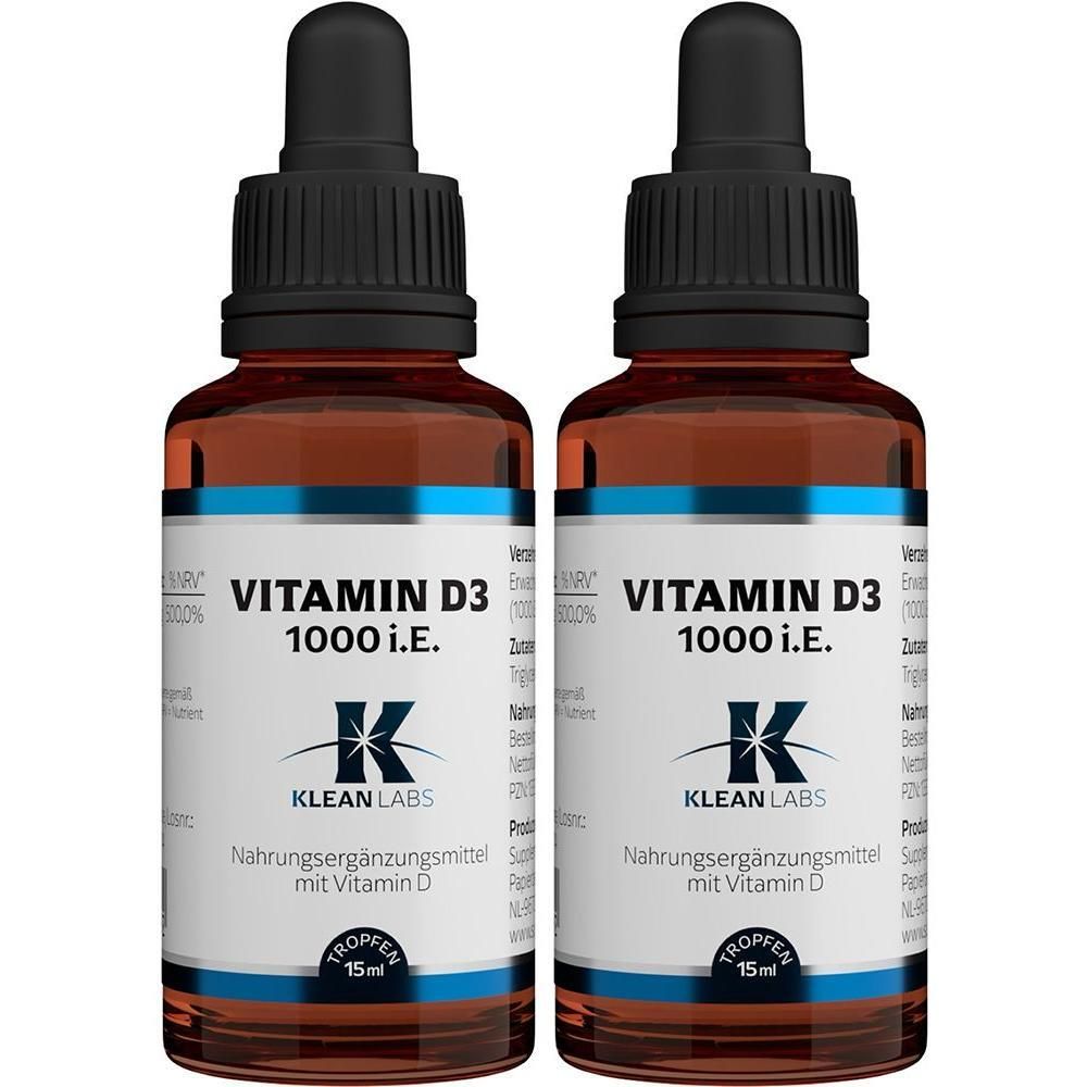 Vitamin D3 1000 I.e. pro Tropfen Klean Labs 2x 2x15 ml