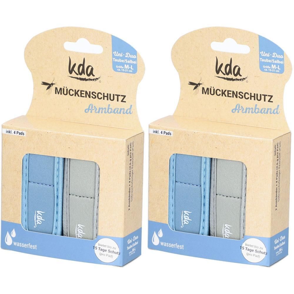 Mückenschutz Armband Erwachsene DUO taube/salbei 2x 2x2 St