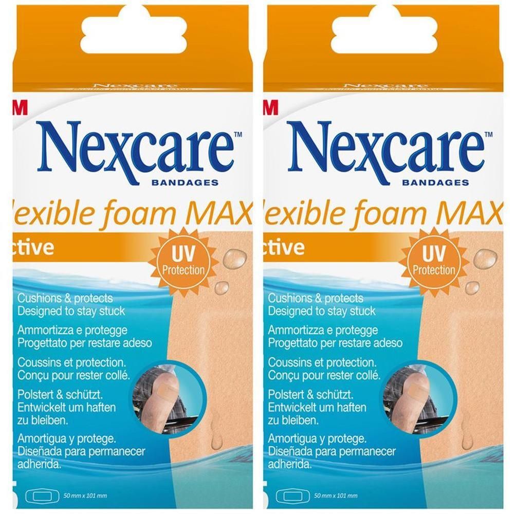 Nexcare flexible foam Maxi active Strips 50x101 mm 2x 2x5 St Pflaster