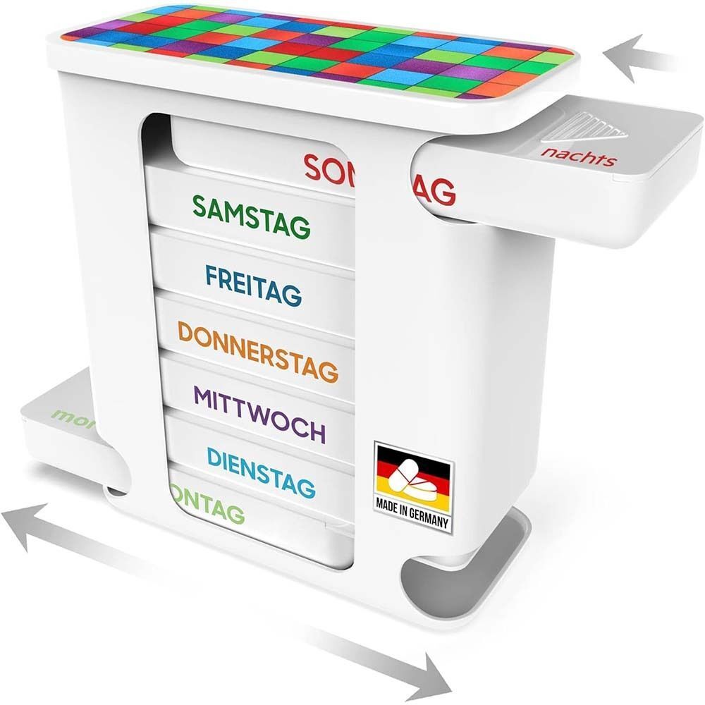 Kerpers Pillendose 7 Tage 4 Fächer bunt