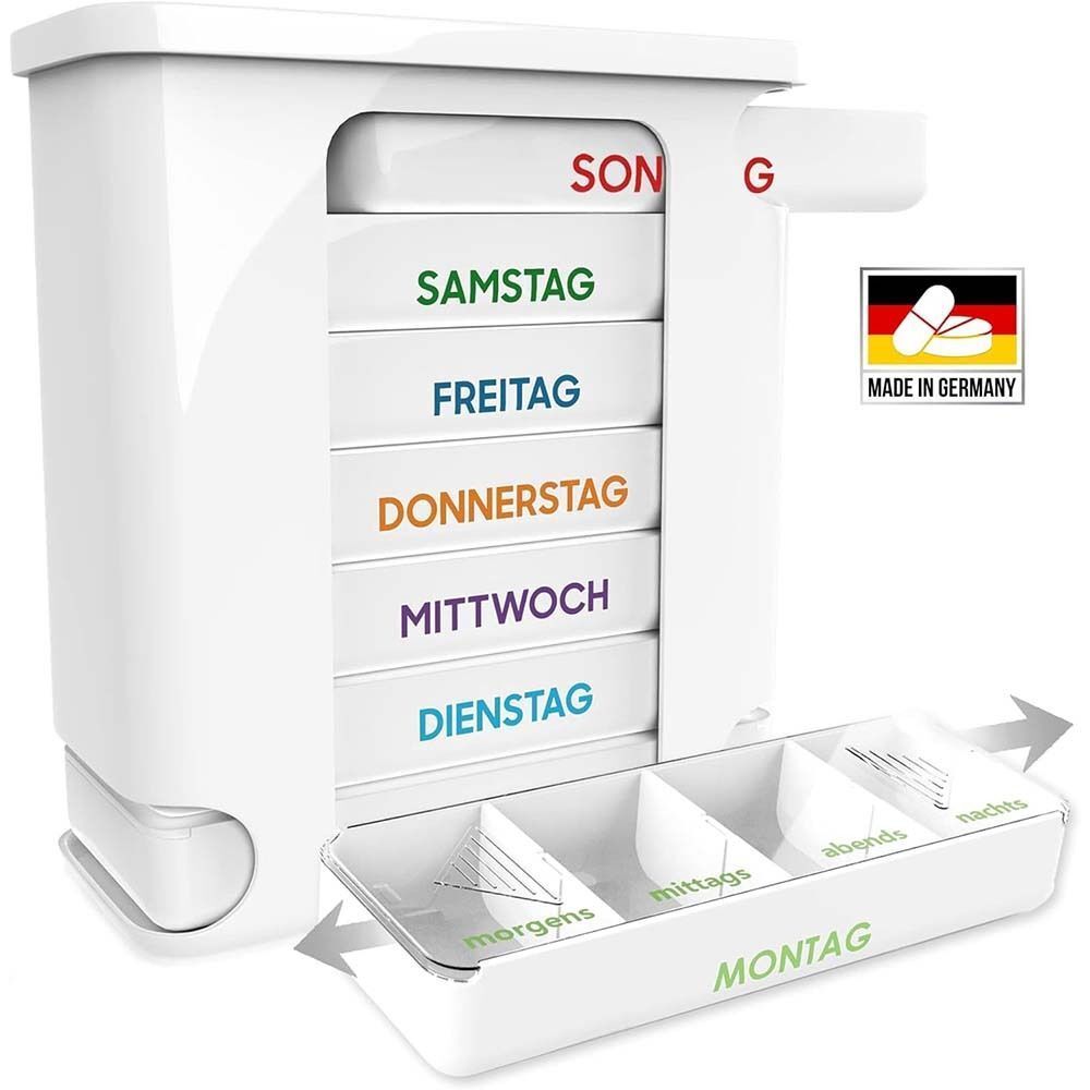 Kerpers Pillendose 7 Tage 4 Fächer bunt